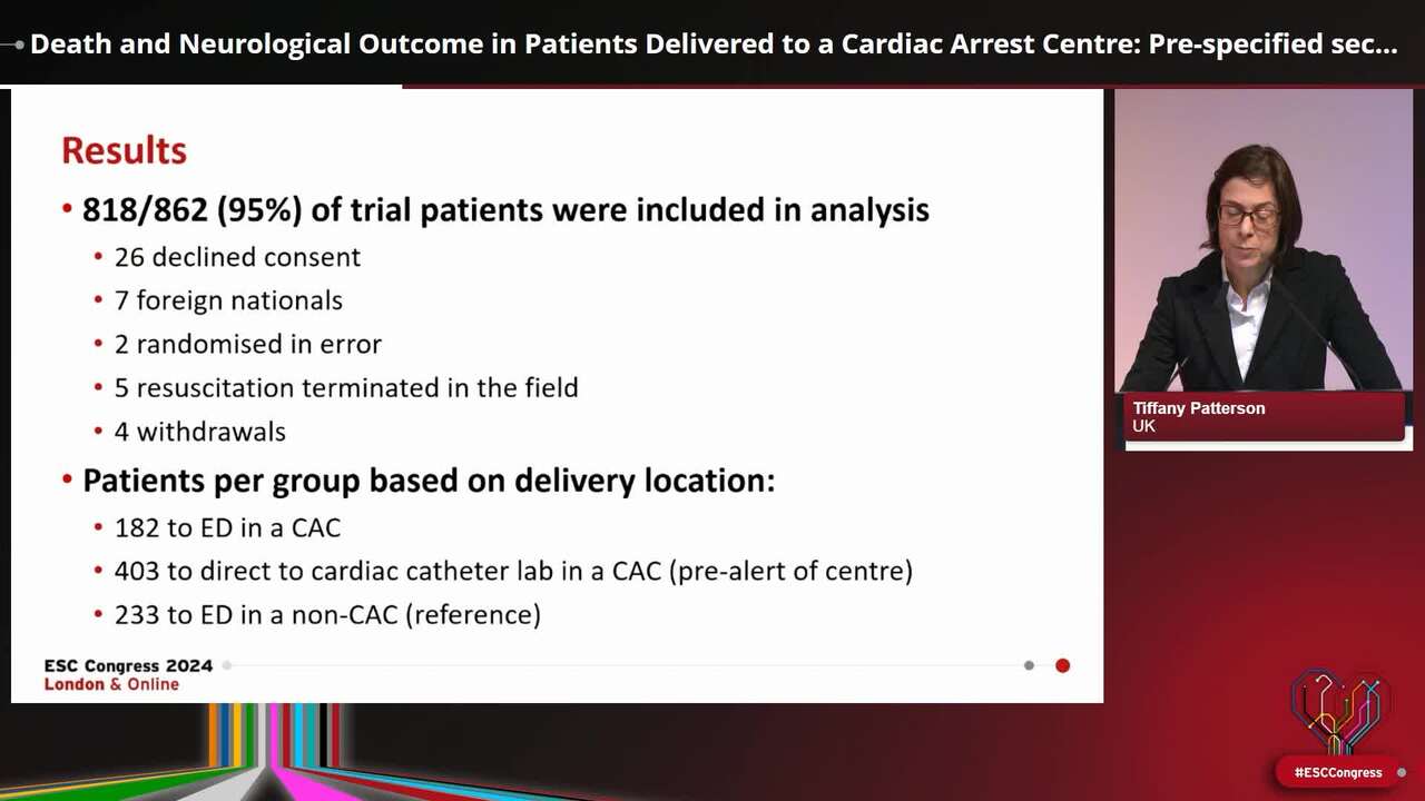 Death and Neurological Outcome in Patients Delivered to a Cardiac Arrest Centre: Pre-specified secondary analyses of the ARREST Trial