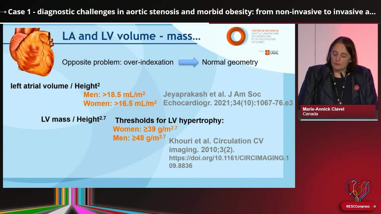 Case 1 - diagnostic challenges in aortic stenosis and morbid obesity: from non-invasive to invasive assessment