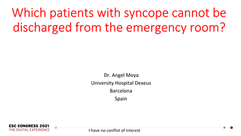 Which patients with syncope cannot be discharged from the emergency room?